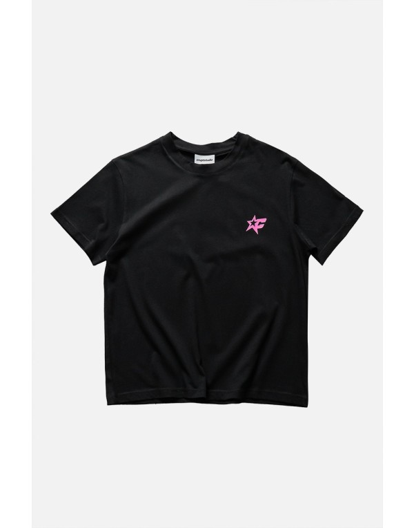 Pink Starfall Siyah Slim Fit Siyah Erkek Tişört