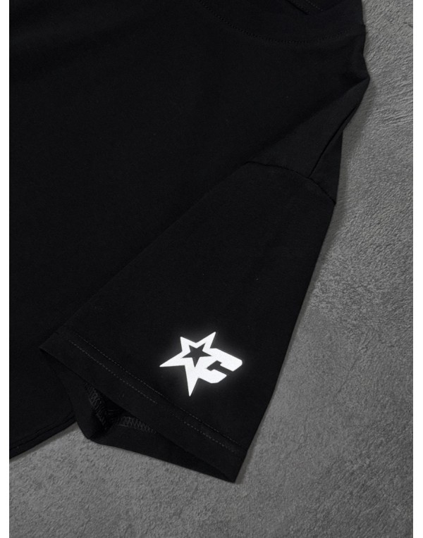 Reflective Nova Siyah Slim Fit Siyah Erkek Tişört