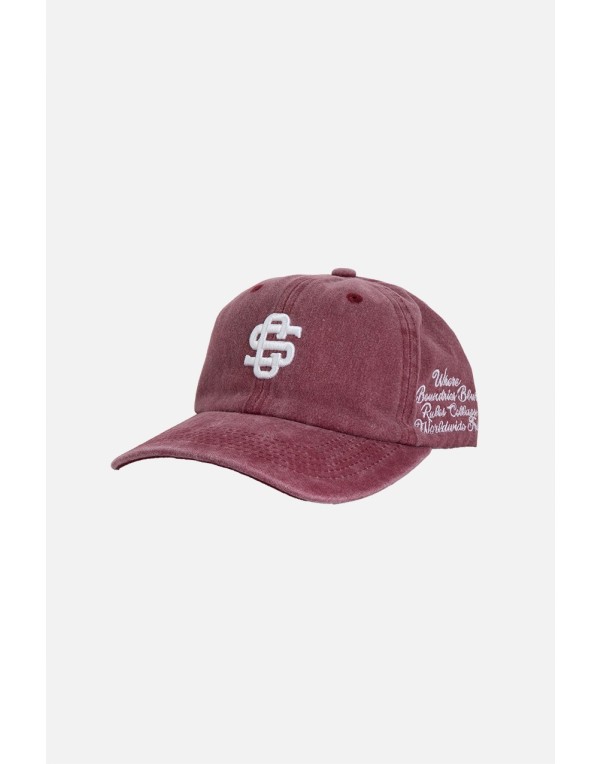 Bordo Beyaz Crupt Archive Washed Cap Erkek Şapka