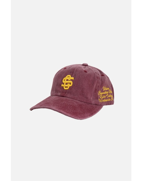 Bordo Sarı Crupt Archive Washed Cap Erkek Şapka