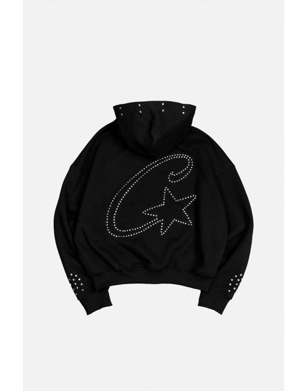 Crupt Heritage Taşlı Boxy Crop Erkek Zip Hoodie
